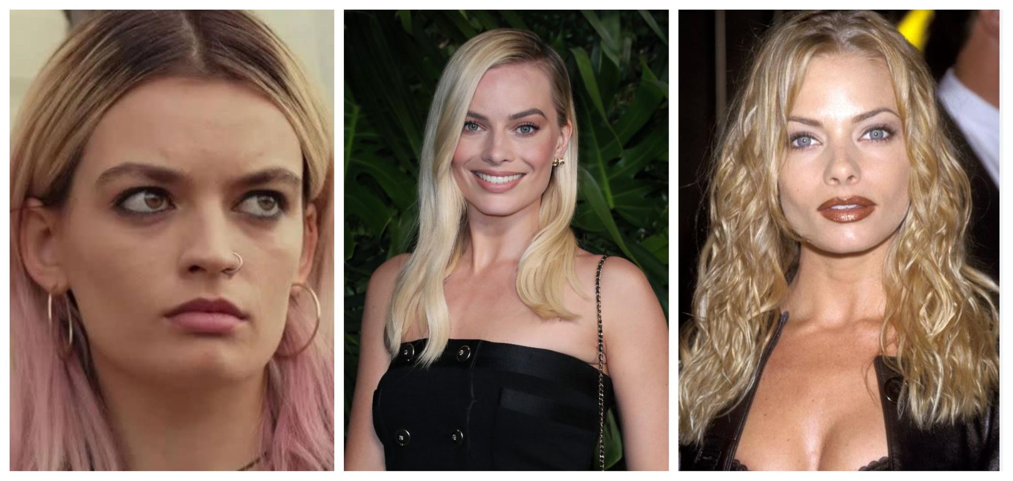 Emma Mackey, Margot Robbie y Jaime Pressly.jpg