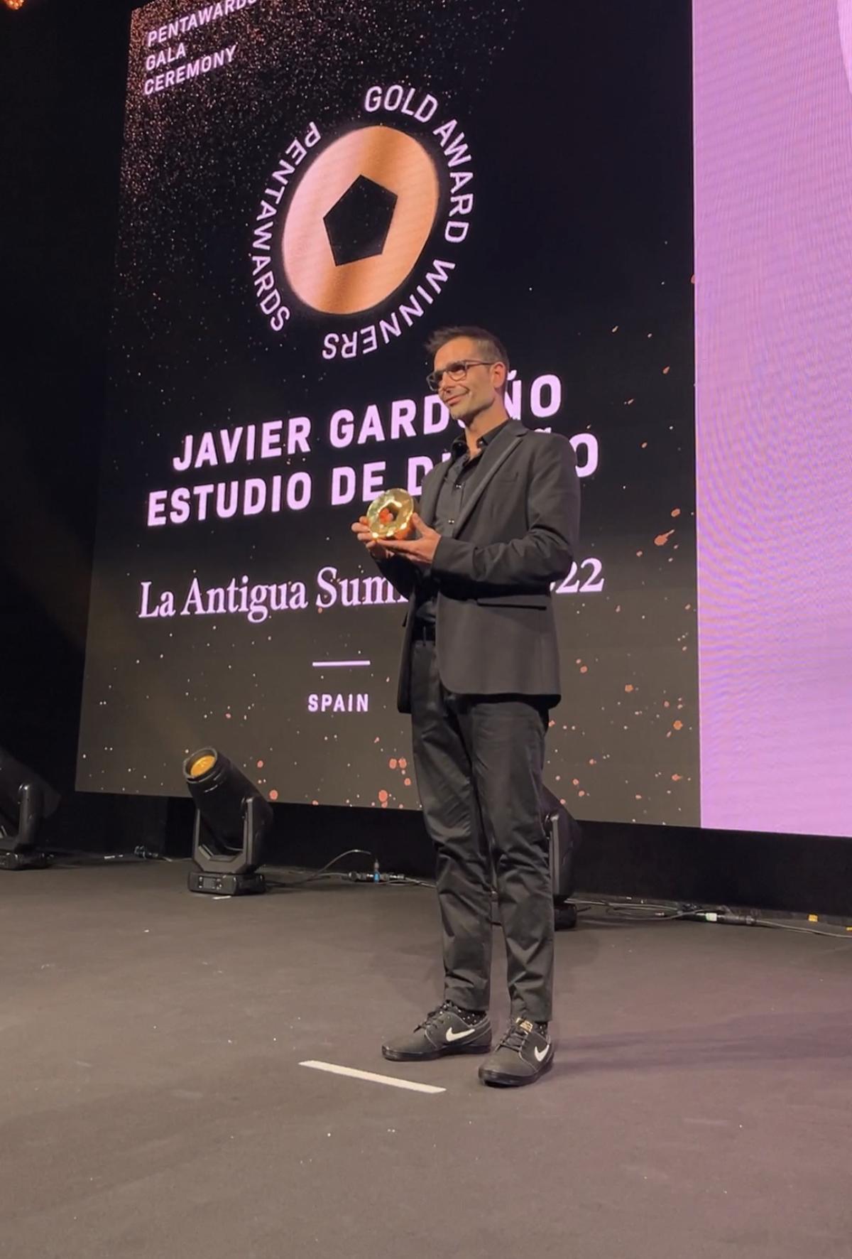 Javi Garduño, en los premios Pentawards.