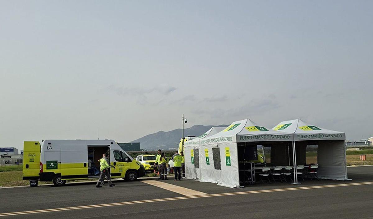 Simulacro para poner a prueba los mecanismos de respuesta en caso un accidente aéreo en el Aeropuerto de Málaga-Costa del Sol.
