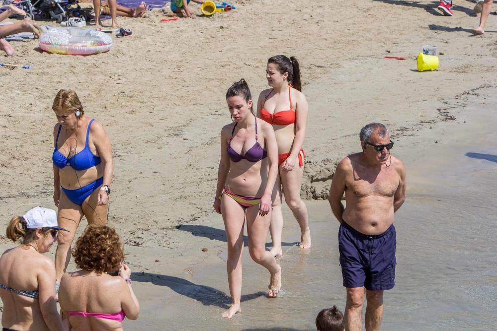 Cientos de personas disfrutan de los 24 grados de máxima que se han registrado hoy en la ciudad