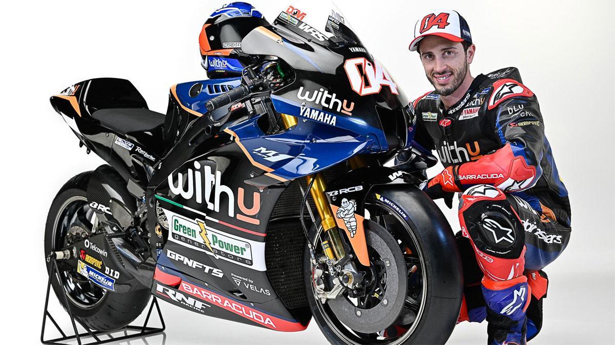 Andrea Dovizioso , con la nueva M1 del WithU Yamaha RNF