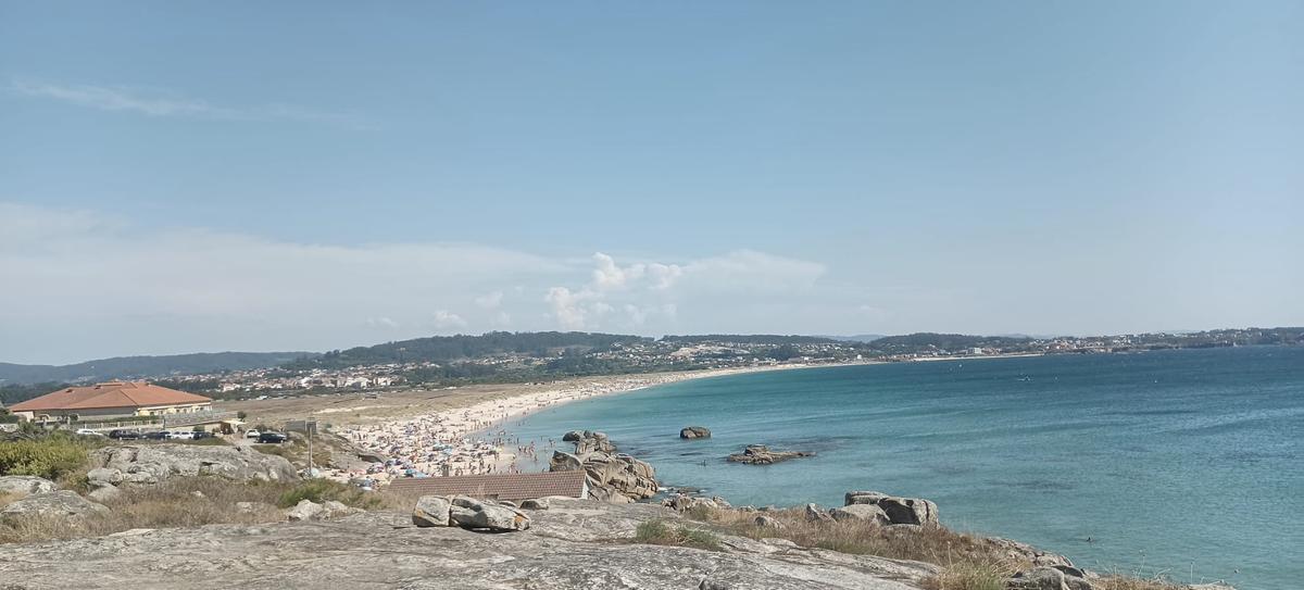 La playa de A Lanzada, esta tarde.