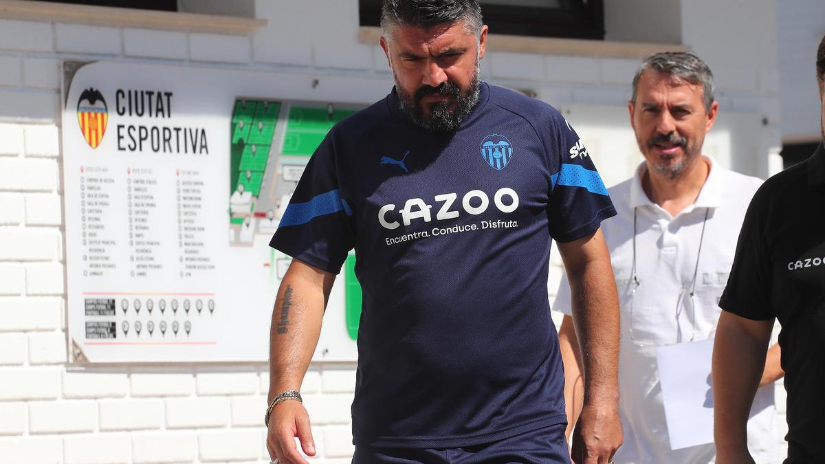 Gattuso, en la Ciudad Deportiva de Paterna