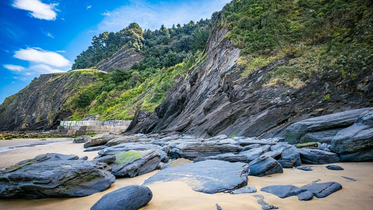 La costa de Deba con formaciones flysch