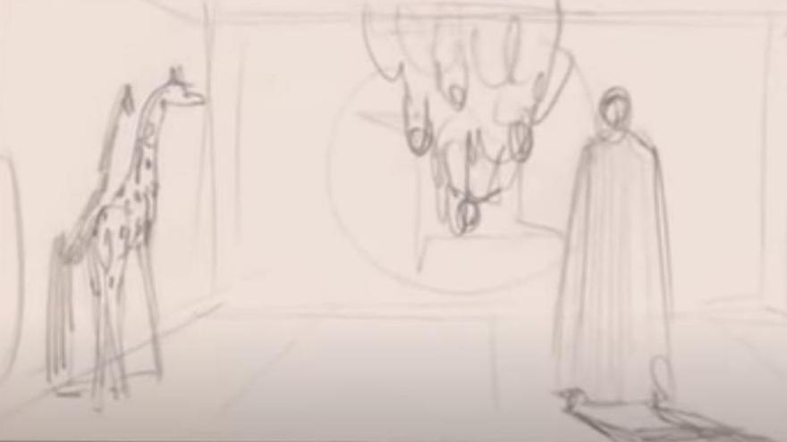 Una girafa en una de les escenes imaginades per Jodorowsky.  