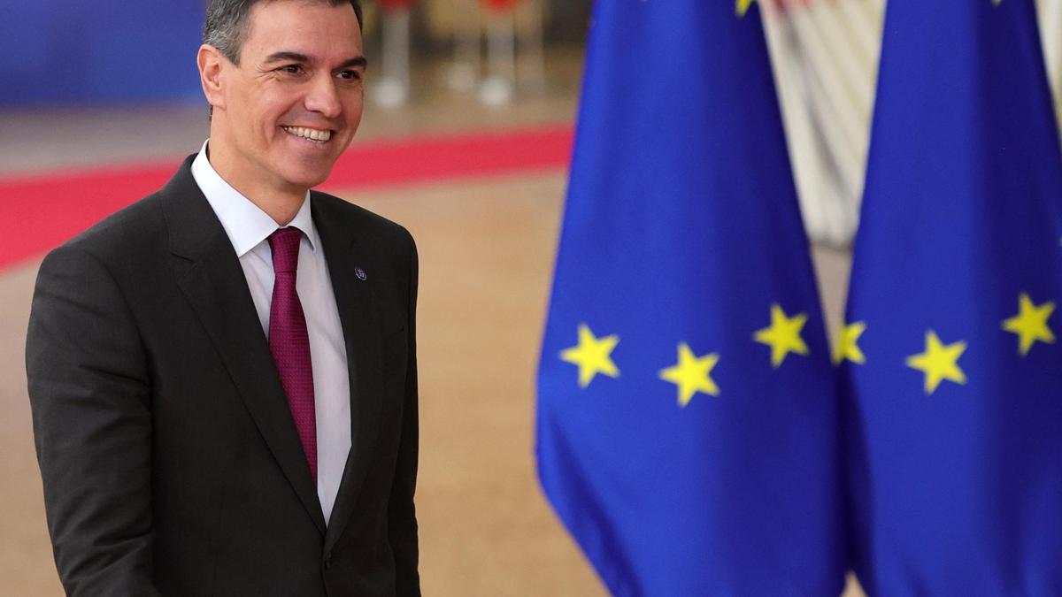 El presidente del Gobierno, Pedro Sánchez, este jueves a su llegada al Consejo Europeo.