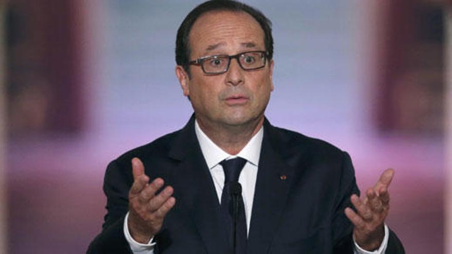 El presidente de Francia, Hollande, en su intervención.