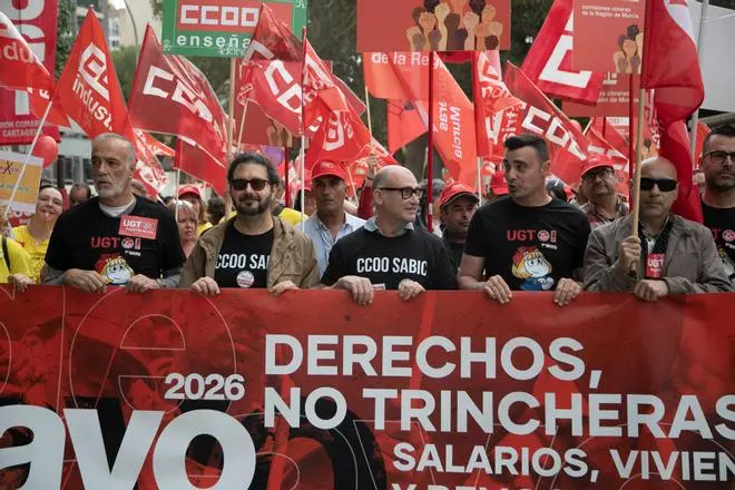 La manifestación por el Día del Trabajador en Cartagena, en imágenes