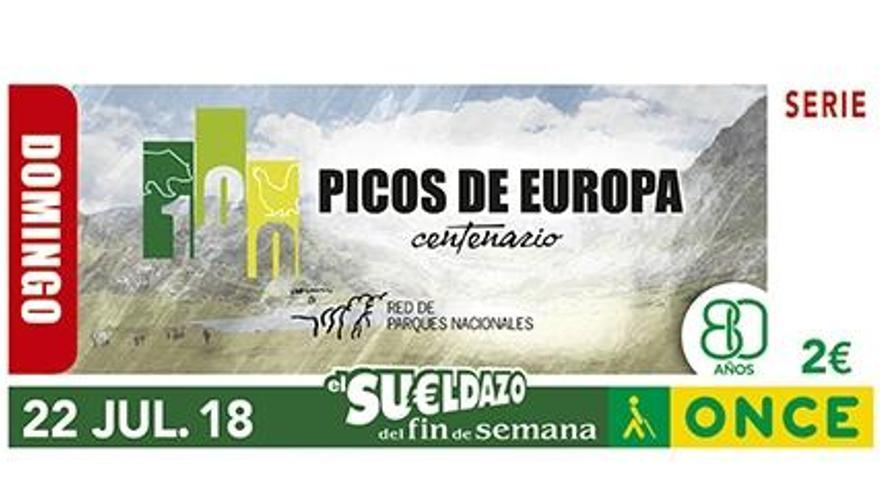 El Parque Nacional de los Picos de Europa imagen del cupón de la ONCE del próximo domingo