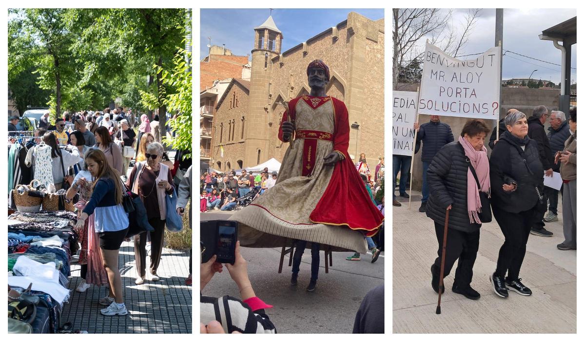 Mercat de segona mà a la Carretera Santpedor, trobada gegantera al Poble Nou i protesta veïnal a la Mion