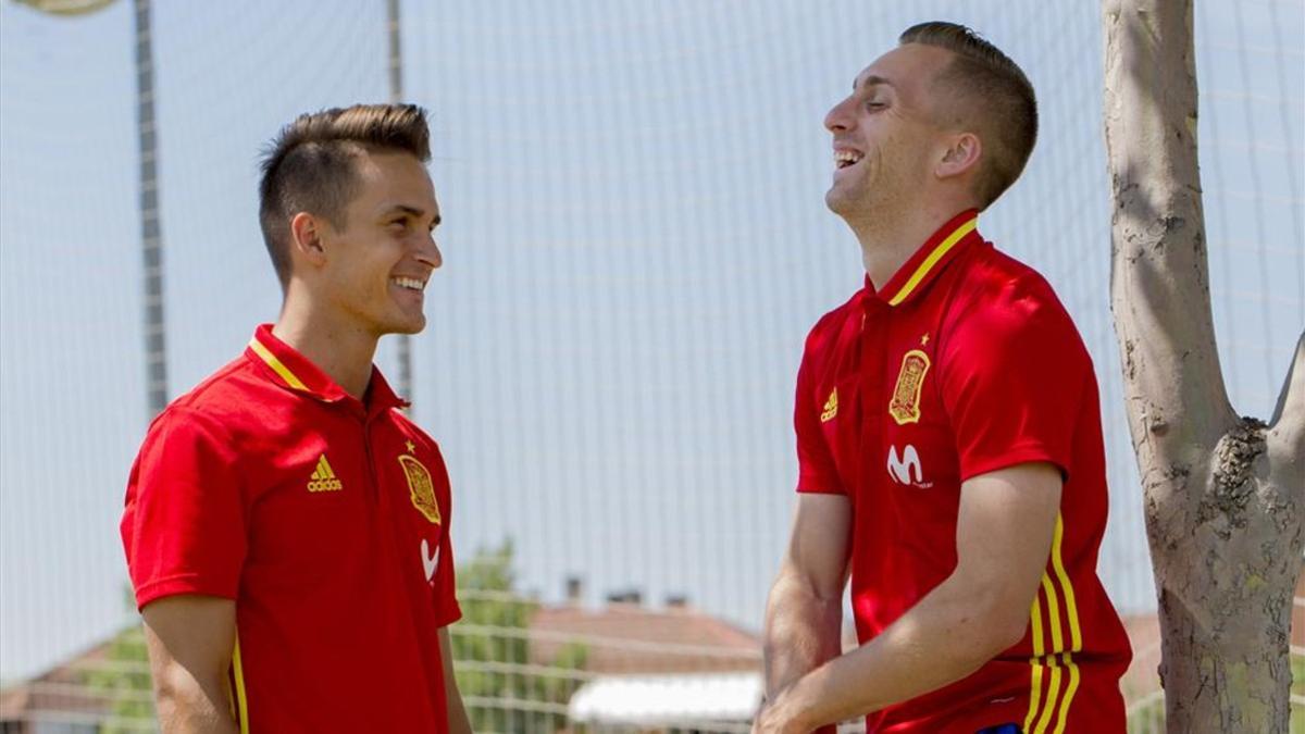 Gerard Deulofeu, con Denis Suárez en la concentración de la sub'21