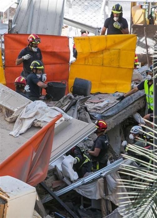 Derrumbe de un edificio de viviendas en Los Cristianos