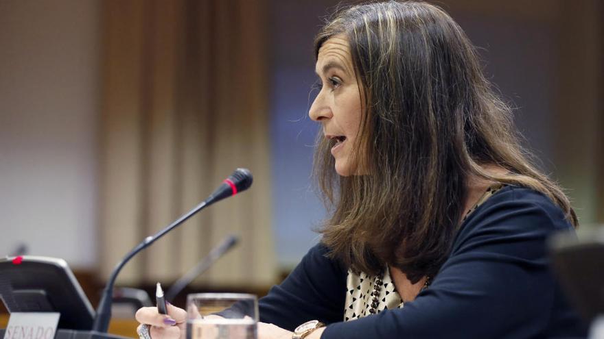 La fiscal Susana Gisbert durante su intervención en la comisión del Senado.