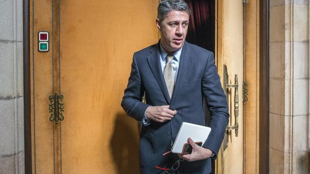 Albiol sale del despacho del PPC en el Parlament, el pasado 2 de marzo.