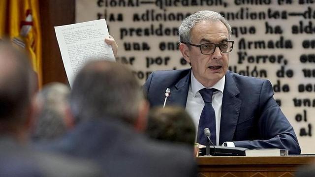 José Luis Rodríguez Zapatero, durant la seva compareixença al Senat, en la comissió sobre el rescat de Plus Ultra.