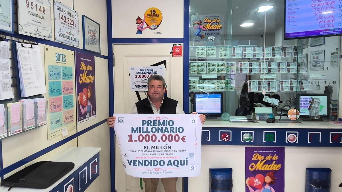 El sorteo de El Millón toca en A Coruña: El boleto fue sellado en la administración El Yunque, en la calle Alcalde Lens.