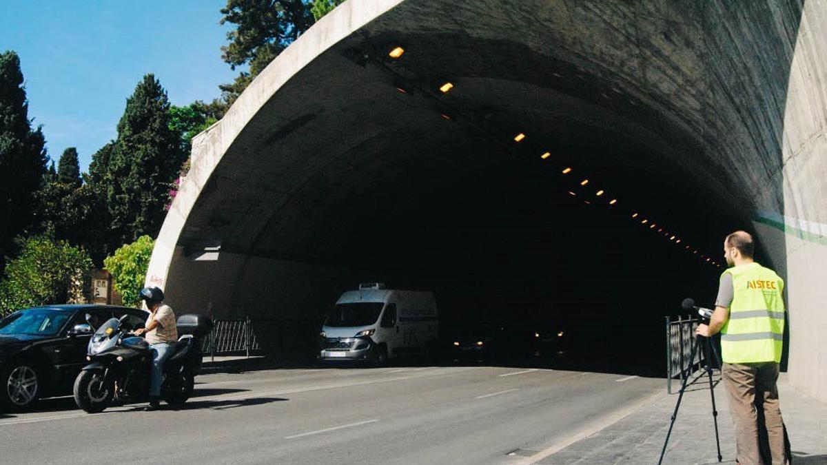 El túnel de la Alcazaba, antes del inicio de las obras.