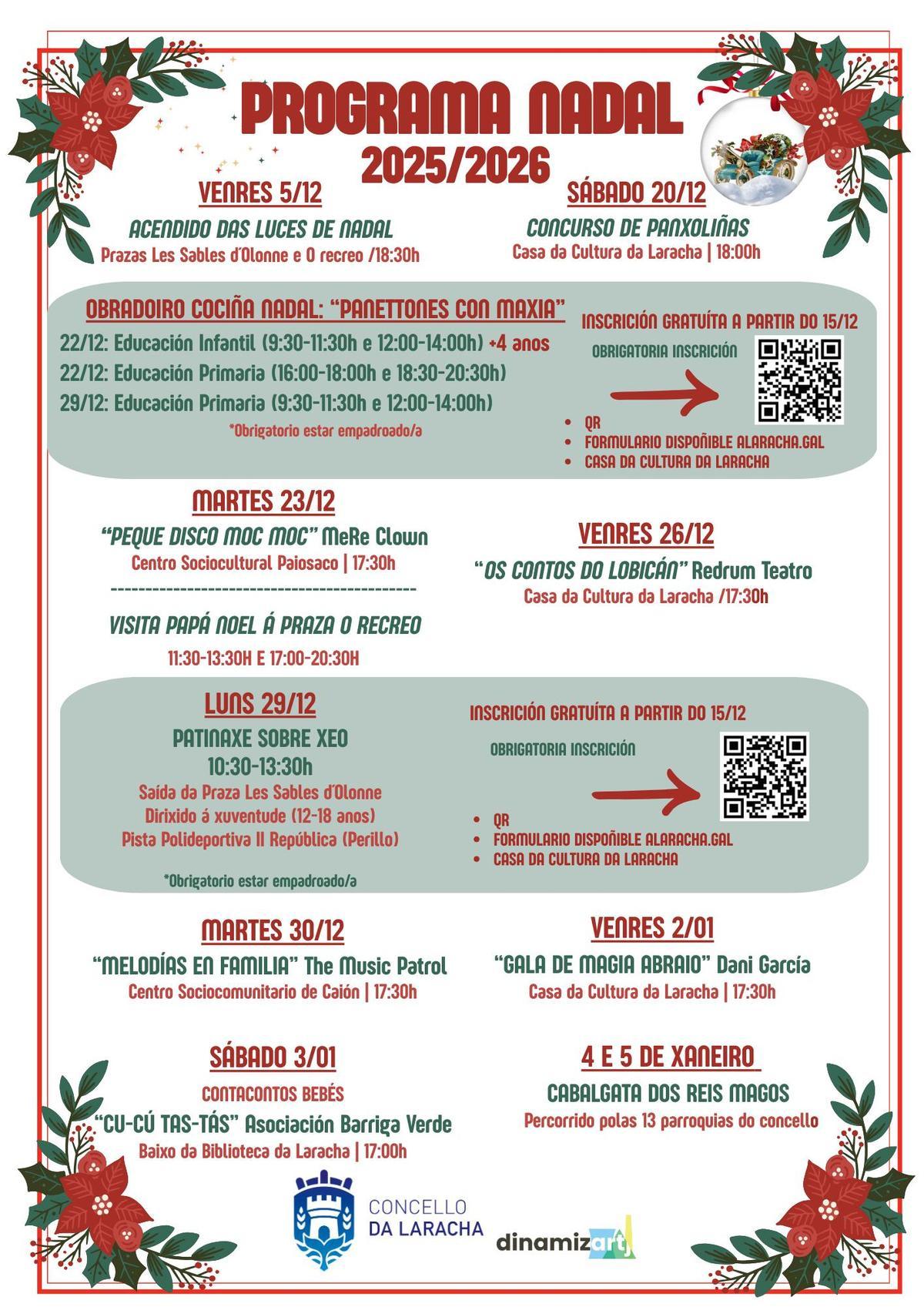 Programación de actividades de Nadal na Laracha.