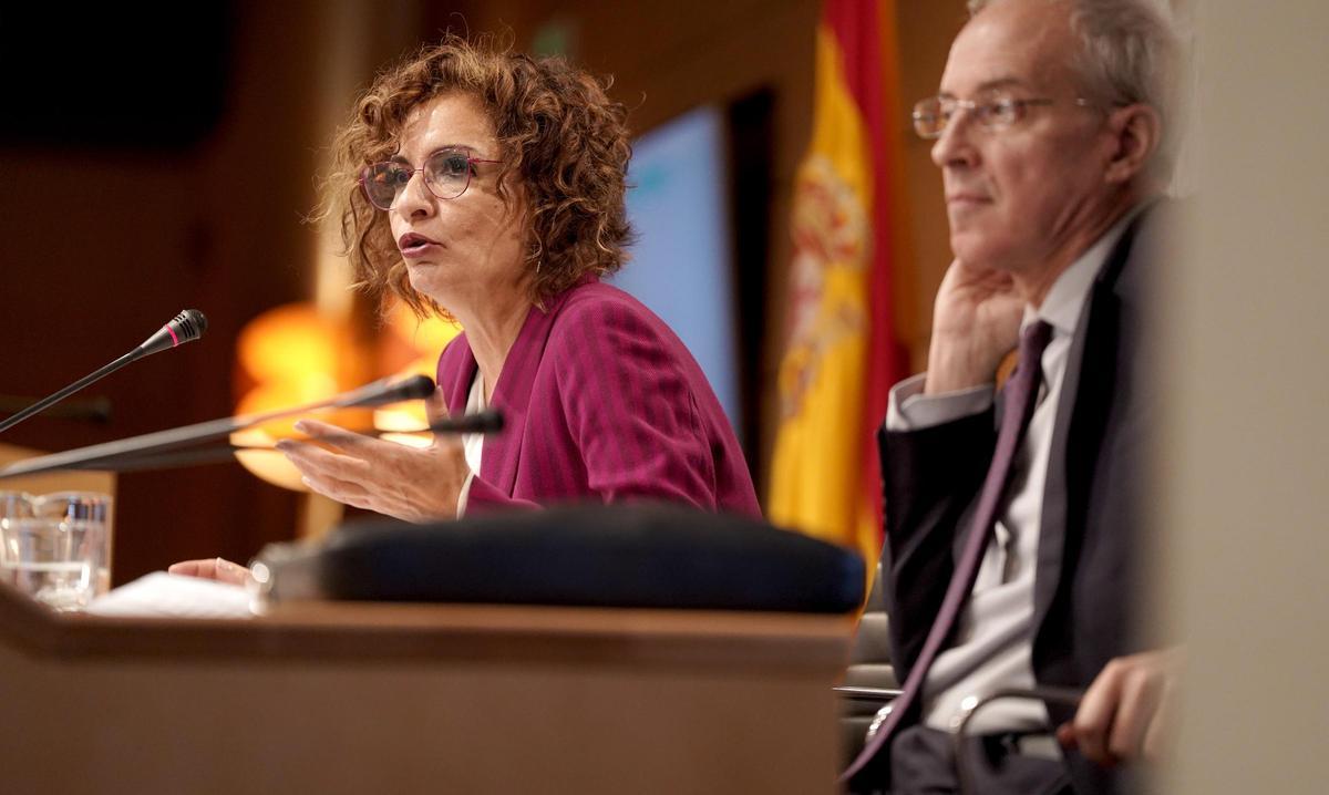 María Jesús Montero, en en ministerio de Hacienda, durante la presentación del nuevo modelo de financiación autonómica.