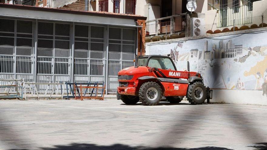 Obras en un colegio de la capital.