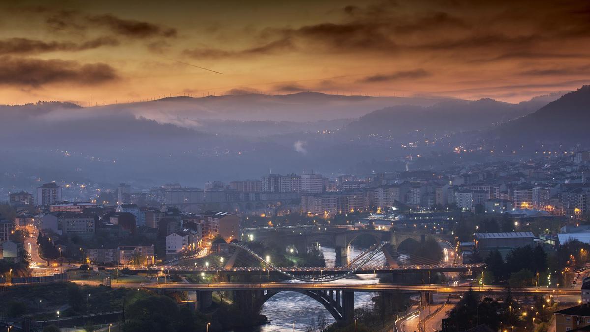 Amanecer en Ourense, en una imagen de archivo.