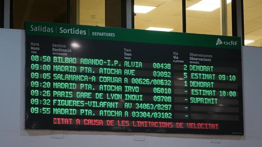 Tallada la circulació a la línia d'alta velocitat entre Girona i Barcelona per manca de tensió elèctrica