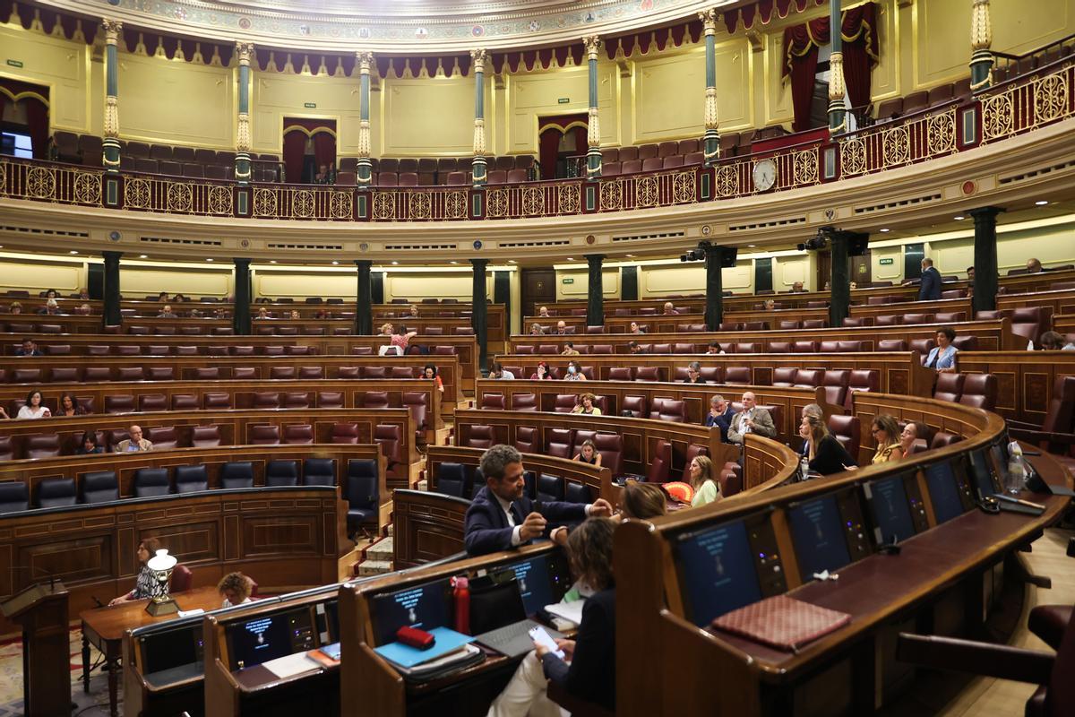 Vista general del Congreso durante una sesión plenaria, en el Congreso de los Diputados.