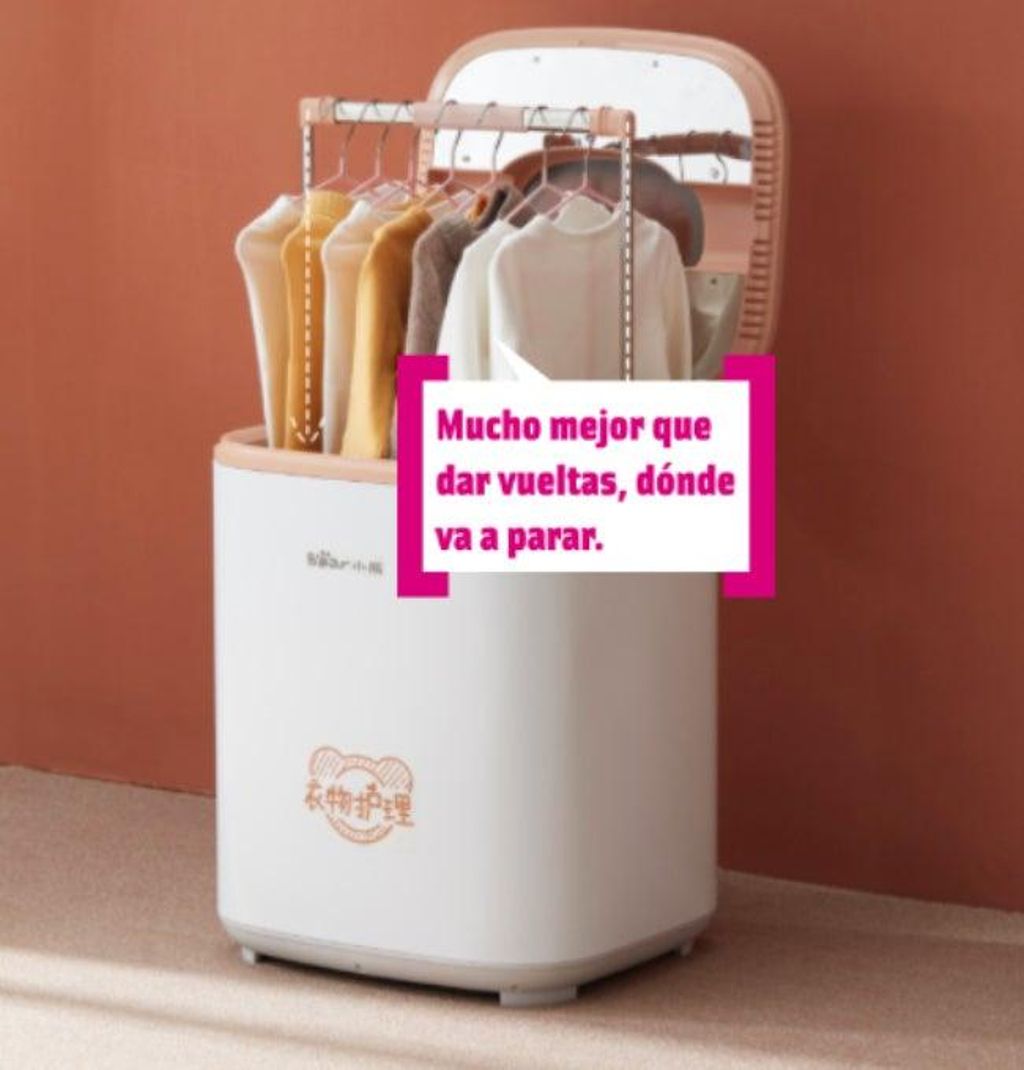 Secadora de Aliexpress con bocadillo 'mucho mejor que dar vueltas'