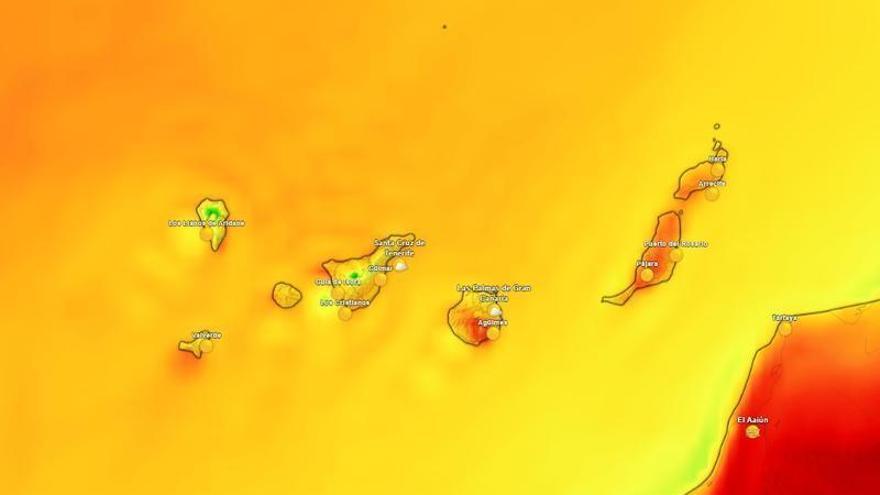 La AEMET alerta de un repunte de temperaturas y fuerte viento en Canarias para este sábado