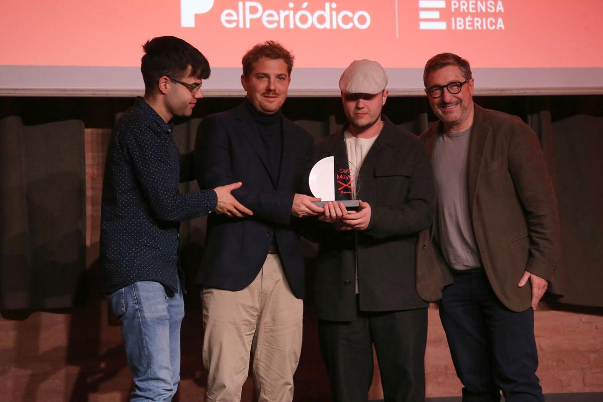 Ivan Canals, director comercial de Canals & Munné, David Romero y Toni Solans, de Mantis (mejor restaurante abierto en 2023), y Joan Roca.