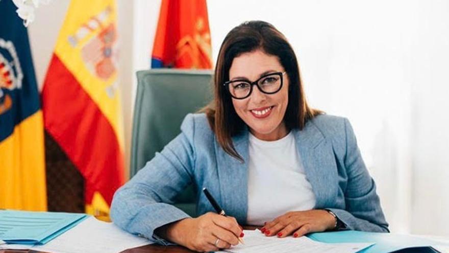 Astrid Pérez, alcaldesa de Arrecife, en su despacho del Ayuntamiento.