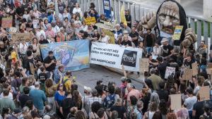 Una imagen de la concentración contra la masificación turística en Ibiza.
