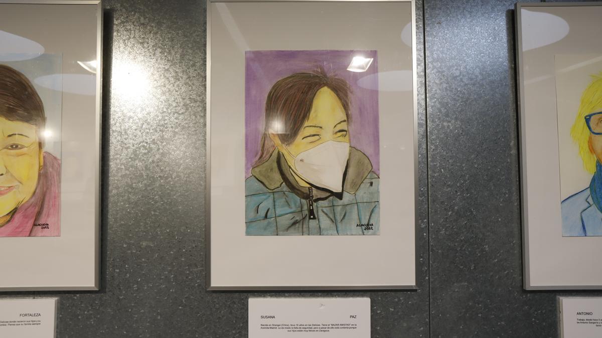 Retrato de Susana, una vecina del barrio de Delicias originaria de Shanghái, en la exposición &#039;Delicias 22&#039;.