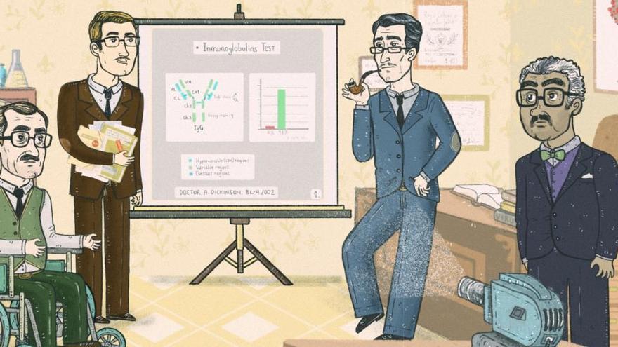 Imágenes del cortometraje animado La increíble vacuna del Doctor Dickinson, realizado por el alicantino Alex Rey.