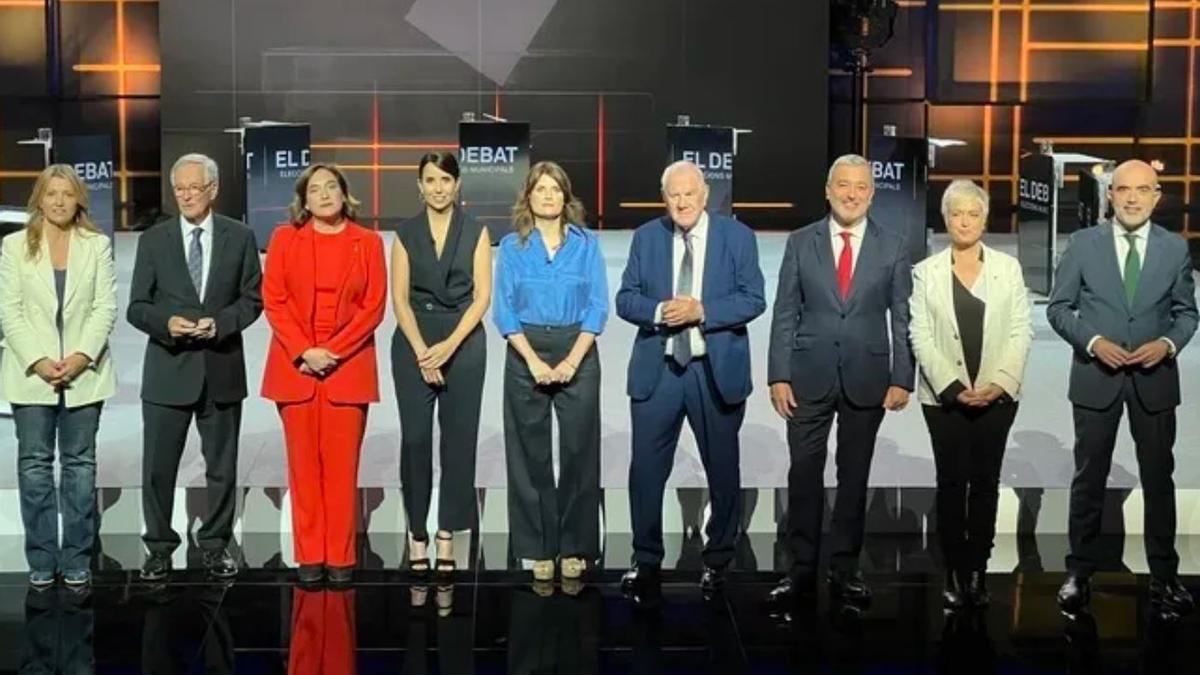 Debate de los candidatos a la alcaldía de Barcelona en TV3, dutante la campaña electoral de las municipales.