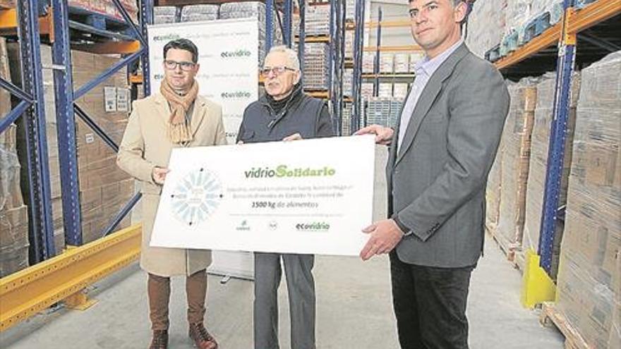 Ecovidrio dona 1.500 kilos al Banco de Alimentos