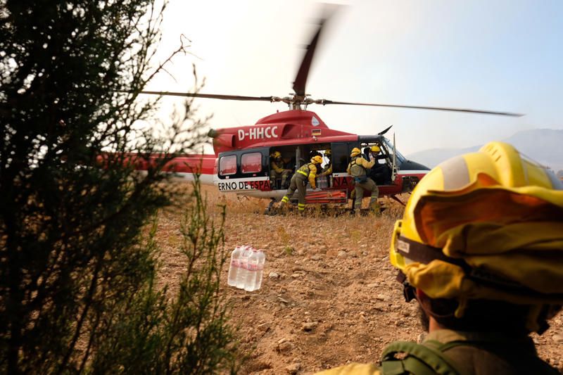 Declarado un incendio en una zona de barranco de Beneixama