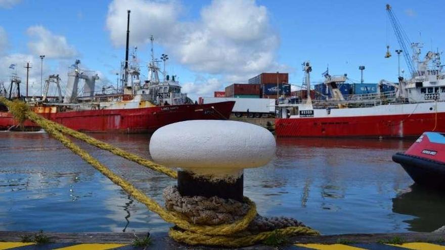 Arrastreros de Iberconsa Argentina, amarrados en el puerto de Bahía Blanca (Buenos Aires). // FdV