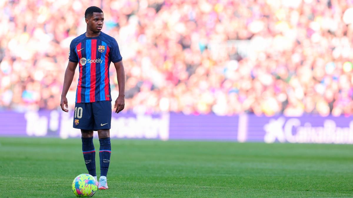 Ansu Fati, durante el partido contra el Valencia