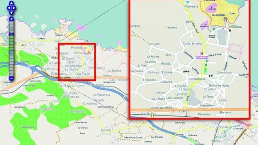 El portal de internet celoriu.com elabora un mapa con la toponimia menor  de la localidad