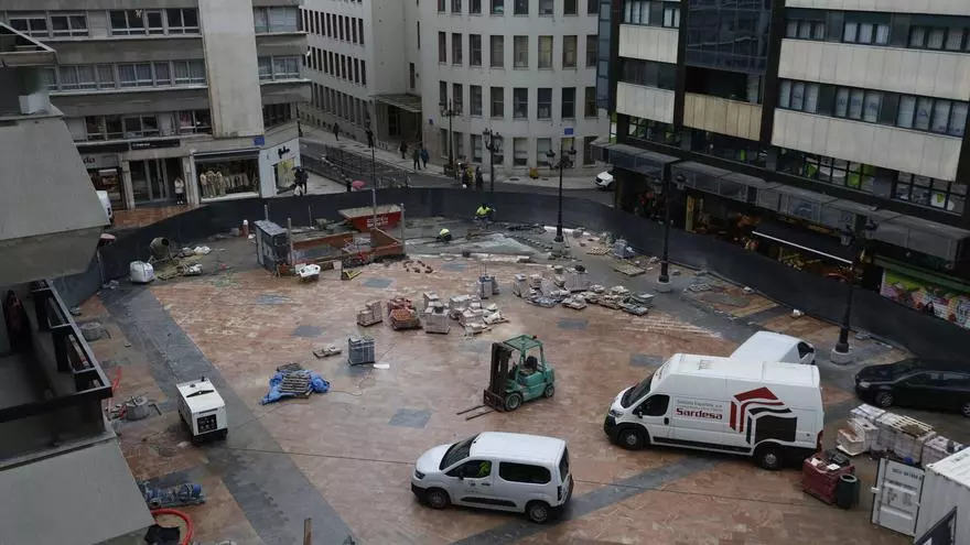 La nueva gran plaza de 2.000 metros cuadrados que está a punto de inaugurarse en el centro de Oviedo