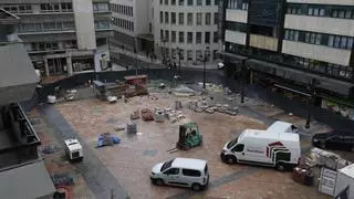 La nueva gran plaza de 2.000 metros cuadrados que está a punto de inaugurarse en el centro de Oviedo