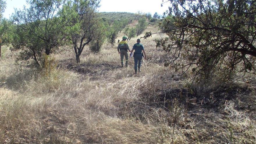 Investigado un agricultor por provocar un incendio forestal en Lorca con una quema de restos de poda de almendros que el viento extendió