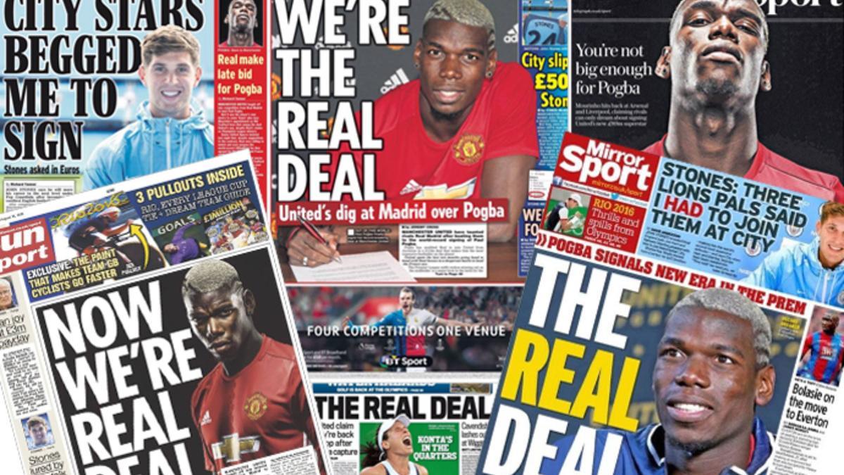 El acuerdo United-Pogba copa las portadas de la prensa inglesa