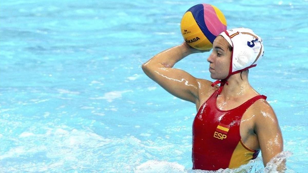 Anni Espar, en el Campeonato de Europa de waterpolo.