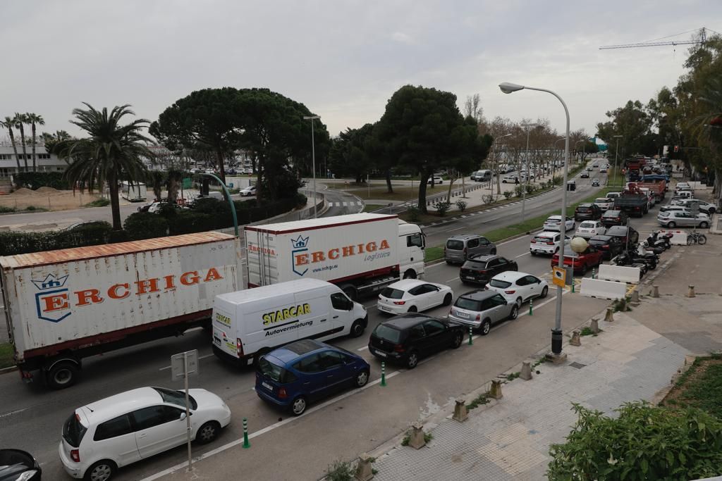 Protesta de transportistas en Palma