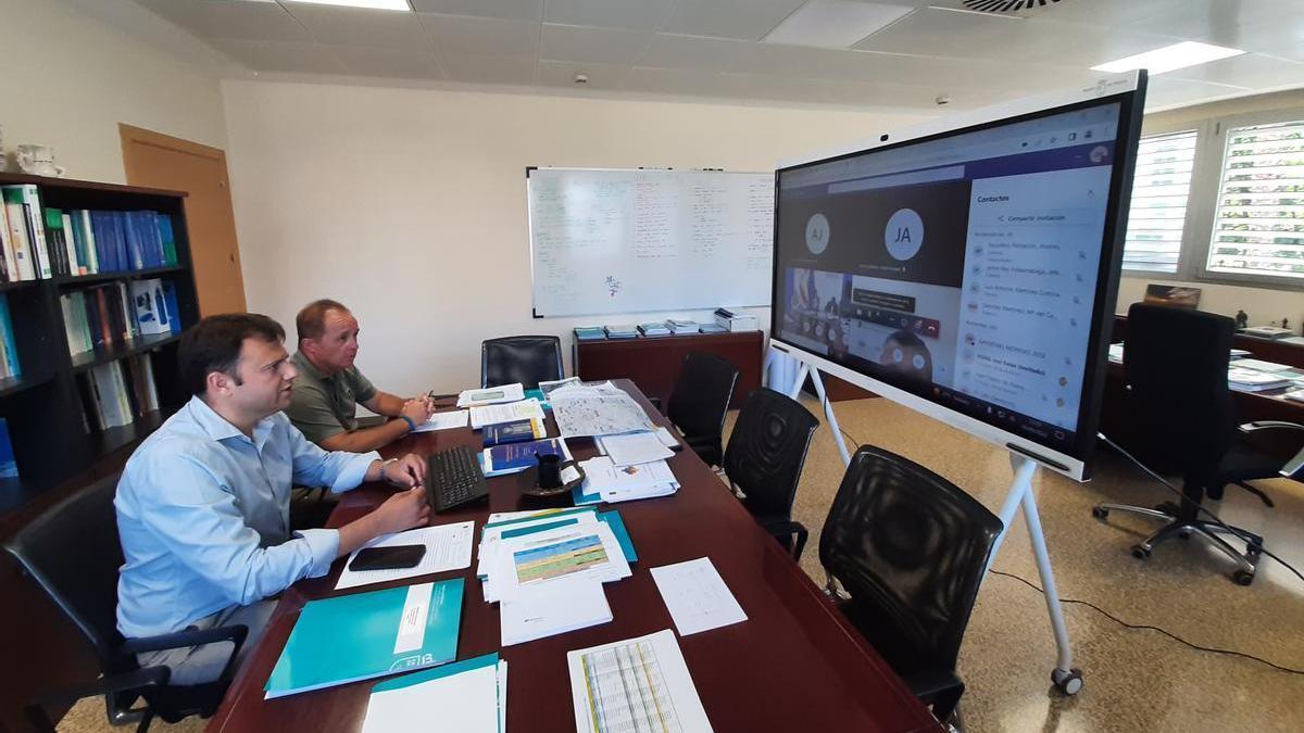 El director general del Agua, José Sandoval, durante la reunión telemática convocada por el Ministerio de Agricultura sobre la situación de sequía.