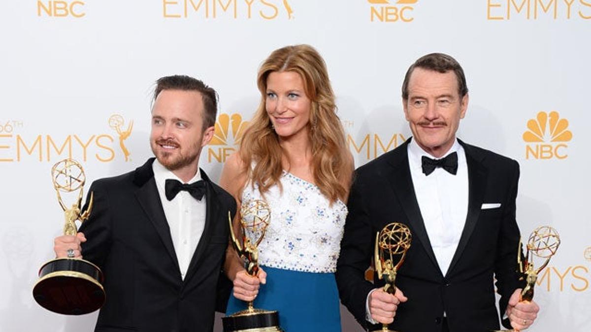 Aaron Paul, Anna Gunn y Bryan Cranston