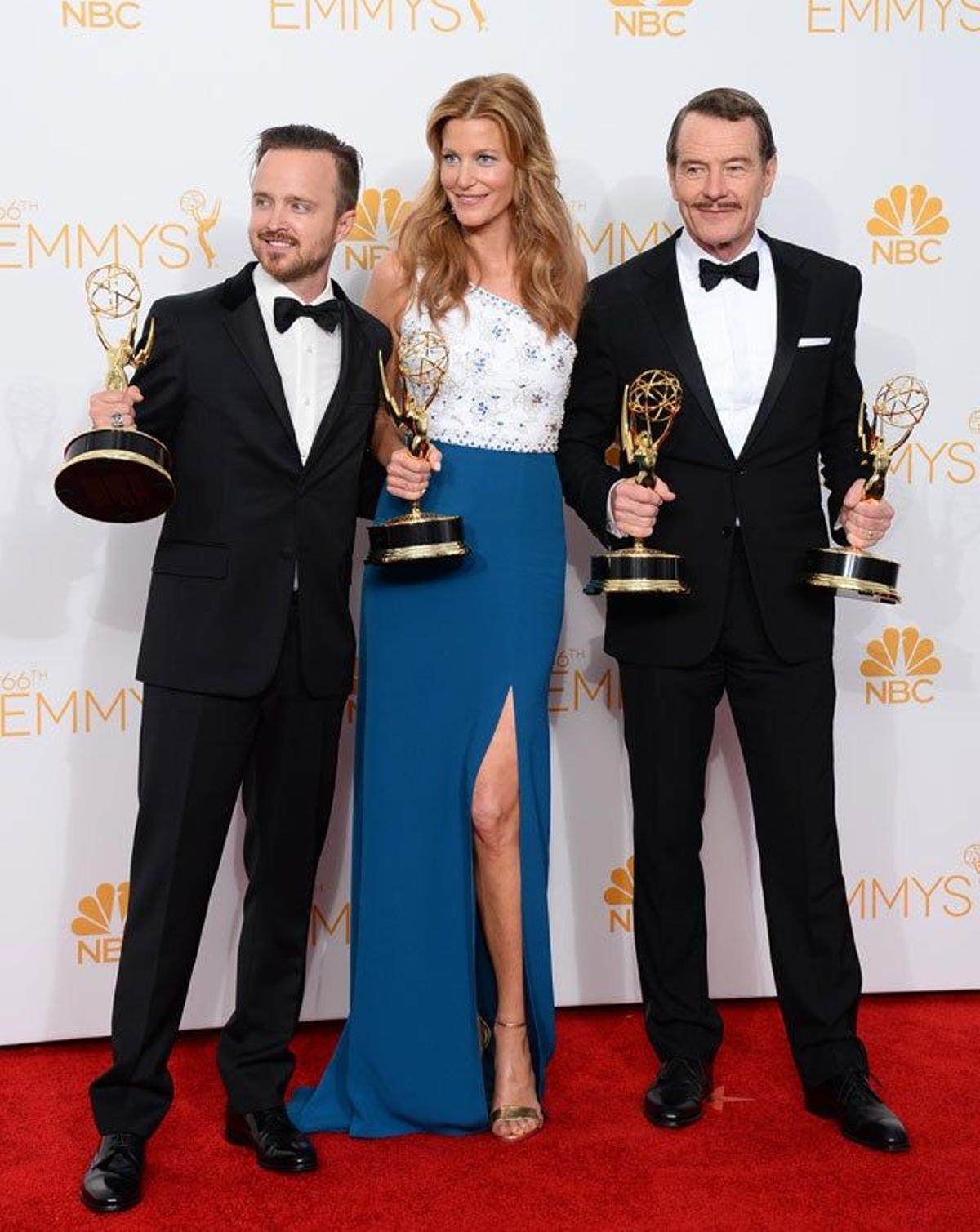 Aaron Paul, Anna Gunn y Bryan Cranston