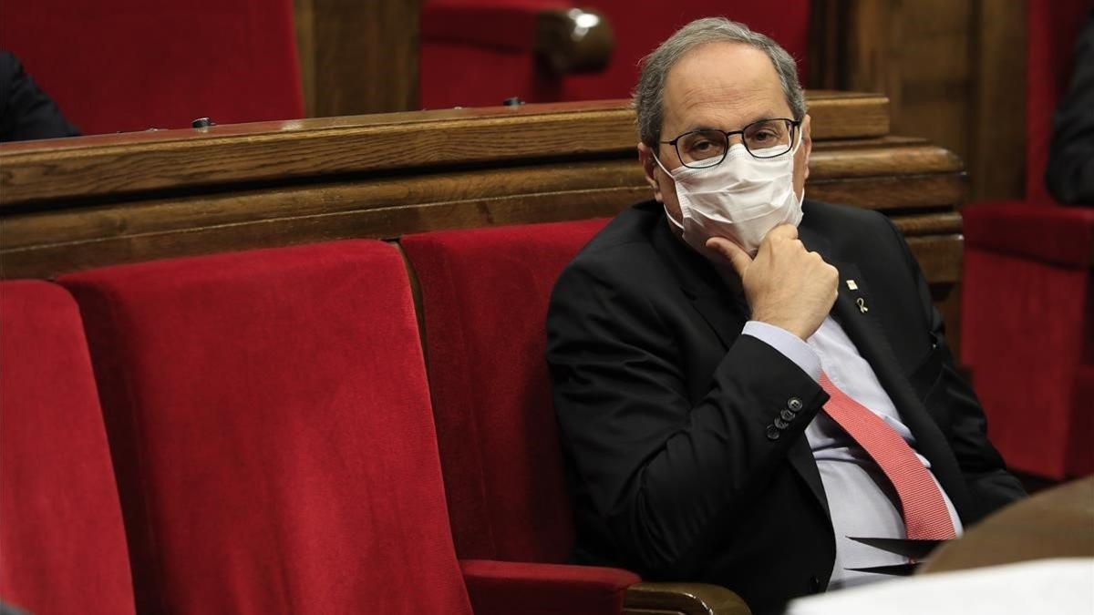 Quim Torra, en el Parlament.